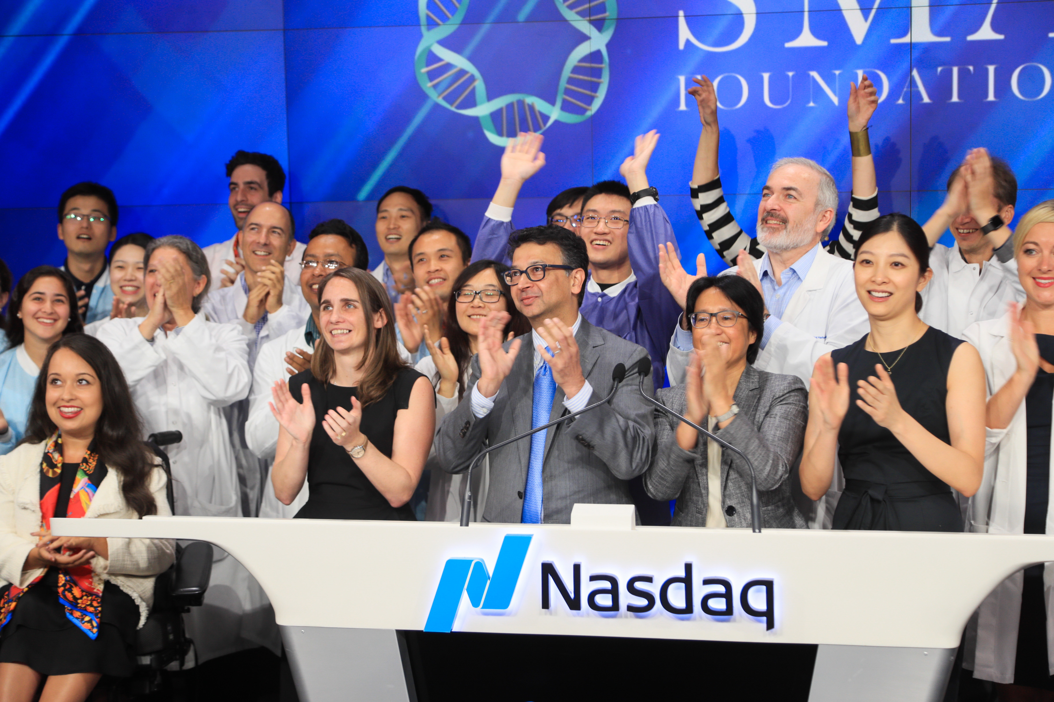 The Spinal Muscular Atrophy Foundation rings Nasdaq opening bell